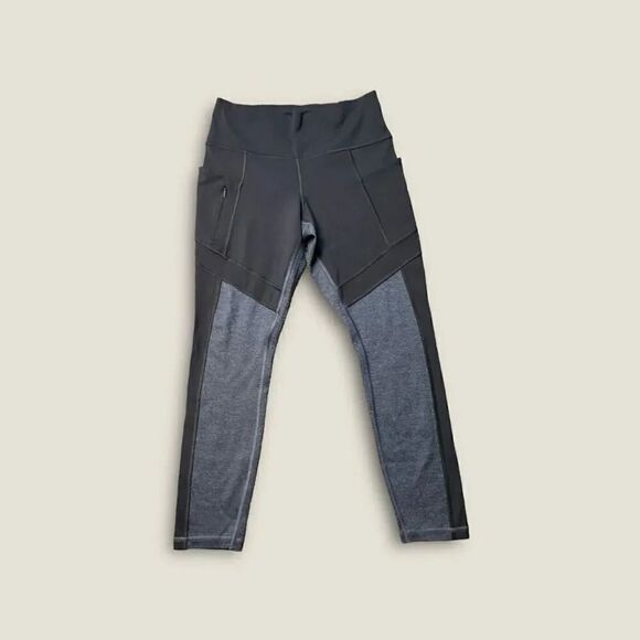 Athleta All In Structure 7/8 Two Tone Leggings Gray Size S Pockets - Picture 1 of 5